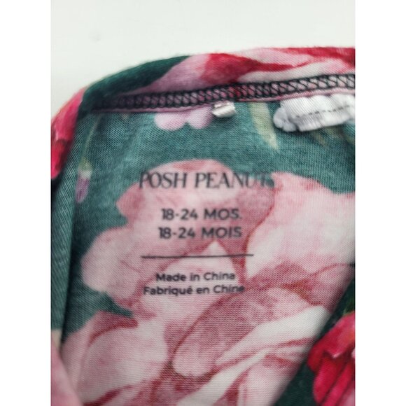 Posh Peanut Baby Girl 18-24M Floral Long Sleeve Twirl Skirt Bodysuit Dress - Picture 7 of 8